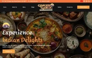 Ginger-Garlic - The Indian Restaurant website