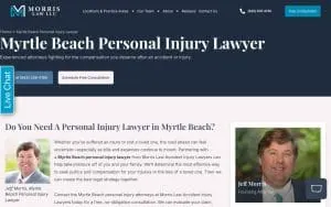 Morris Law Accident and Injury Lawyers, LLC of Myrtle Beach website