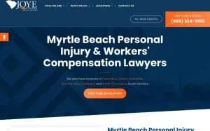 Joye Law Firm Injury Lawyers of Myrtle Beach website