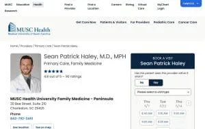 Sean Patrick Haley, MD, MPH website
