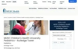 MUSC Children's Health University Pediatrics - Rutledge Tower website