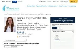 Krishna Gwynne Patel, MD, PhD of Charleston website