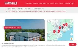 Go Store It Self Storage of Mt Pleasant website