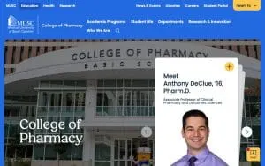 MUSC College of Pharmacy website