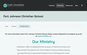 Fort Johnson Christian School website
