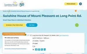 Sunshine House of Mount Pleasant at Long Point Road website