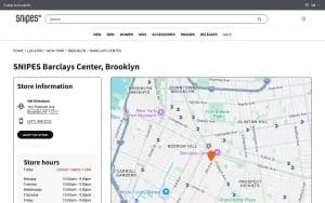 Snipes of Brooklyn website