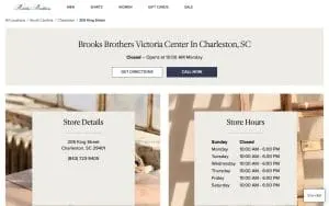 Brooks Brothers of Charleston website