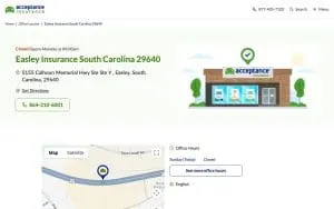 Freeway Insurance of Easley website