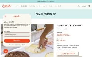 Jeni's Splendid Ice Creams of Charleston website