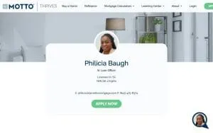 Philicia Baugh Motto Mortgage Thrives website