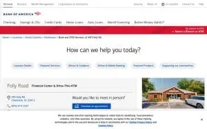 Bank of America ATM (Drive-thru) website