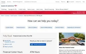 Bank of America ATM website