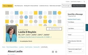 Edward Jones – Financial Advisor: Leslie D Boykin, CFP®|ChFC®|AAMS®|CRPC™|AWMA®