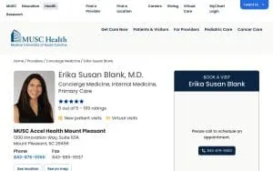 Erika Susan Blank, MD website