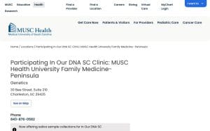 Participating In Our DNA SC Clinic: MUSC Health University Family Medicine- Peninsula