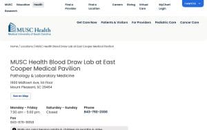 MUSC Health Blood Draw Lab at East Cooper Medical Pavilion