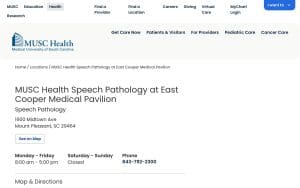 MUSC Health Speech Pathology at East Cooper Medical Pavilion