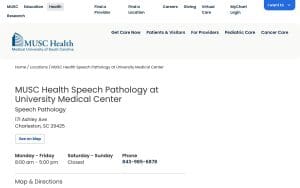 MUSC Health Speech Pathology at University Medical Center