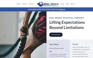 Rise Above Physical Therapy of Summerville website