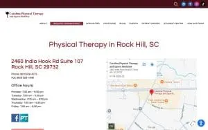 Carolina Physical Therapy and Sports Medicine of Rock Hill website