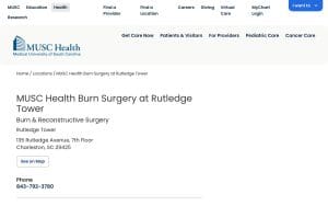 MUSC Health Burn Surgery at Rutledge Tower
