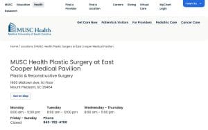 MUSC Health Plastic Surgery at East Cooper Medical Pavilion