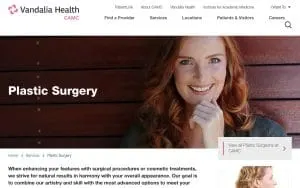 CAMC Plastic Surgery website