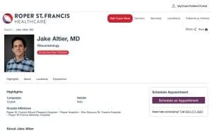 Jake Altier, MD website