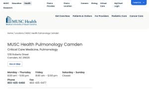 MUSC Health Pulmonology Camden