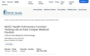 MUSC Health Pulmonary Function Testing Lab at East Cooper Medical Pavilion