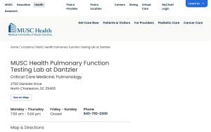 MUSC Health Pulmonary Function Testing Lab at Dantzler