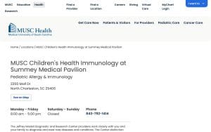 MUSC Children's Health Immunology at Summey Medical Pavilion