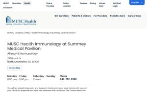 MUSC Health Immunology at Summey Medical Pavilion