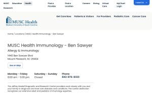 MUSC Health Immunology - Ben Sawyer