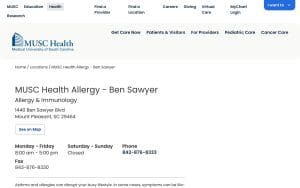 MUSC Health Allergy - Ben Sawyer