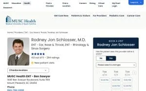 Rodney Jon Schlosser, MD of Charleston website