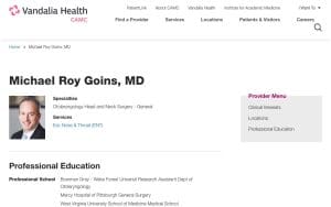 Dr. Michael R. Goins, MD