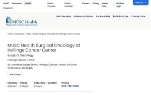 MUSC Health Surgical Oncology at Hollings Cancer Center