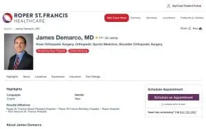James R. Demarco, MD of Charleston website