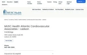 MUSC Health Atlantic Cardiovascular Associates - Ladson website
