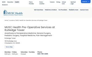 MUSC Health Pre-Operative Services at Rutledge Tower