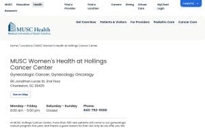 MUSC Women’s Health at Hollings Cancer Center