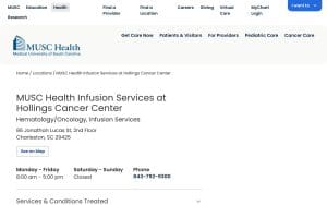 MUSC Health Infusion Services at Hollings Cancer Center