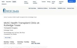 MUSC Health Transplant Clinic at Rutledge Tower