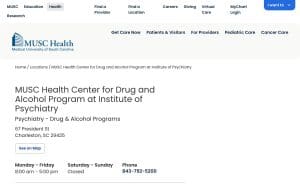 MUSC Health Center for Drug and Alcohol Program at Institute of Psychiatry