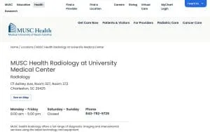 MUSC Health Radiology at University Medical Center website