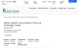 MUSC Health Vaccination Clinic at Rutledge Tower