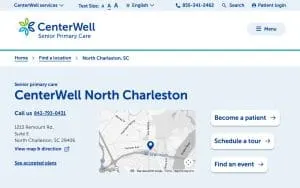 CenterWell Senior Primary Care of North Charleston website