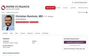 Christian Reinholz, MD website